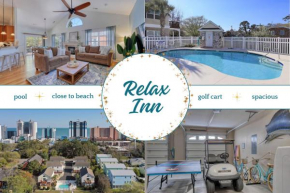 Relax Inn - Stylish Home with Golf Cart, Pool, Close to Beach